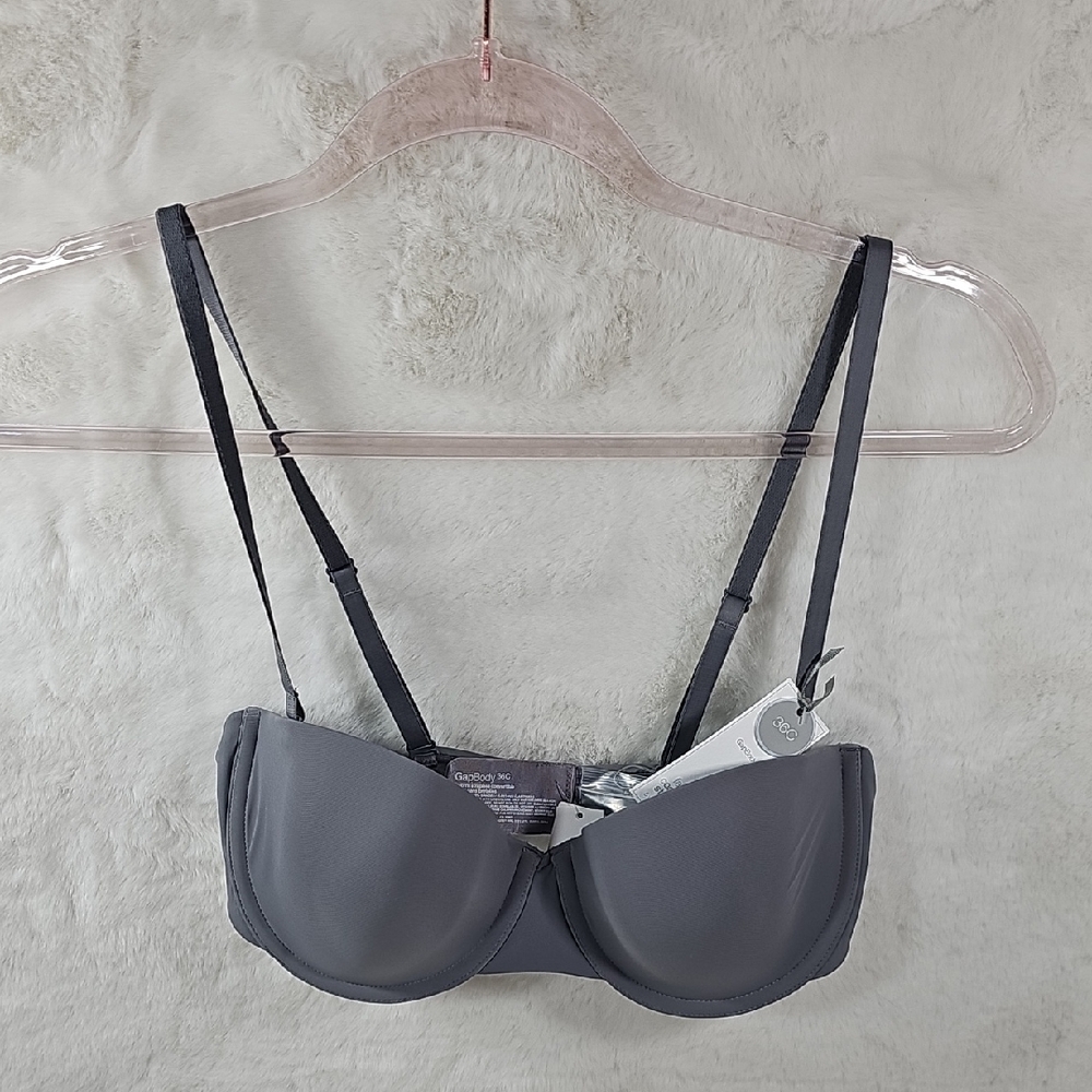 Gap Body Favorite Convertible Strapless Gray  36C 5 ways to wear it